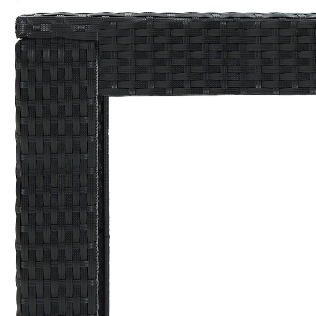 vidaXL 7-dielna vonkajšia barová súprava s opierkami rúk polyratanová čierna