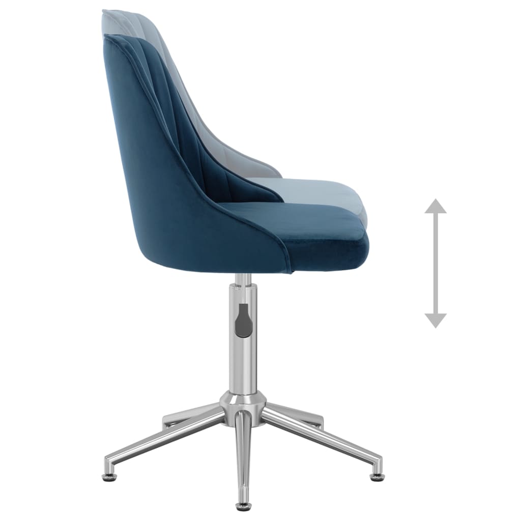vidaXL Otočné jedálenské stoličky 4 ks modré zamatové