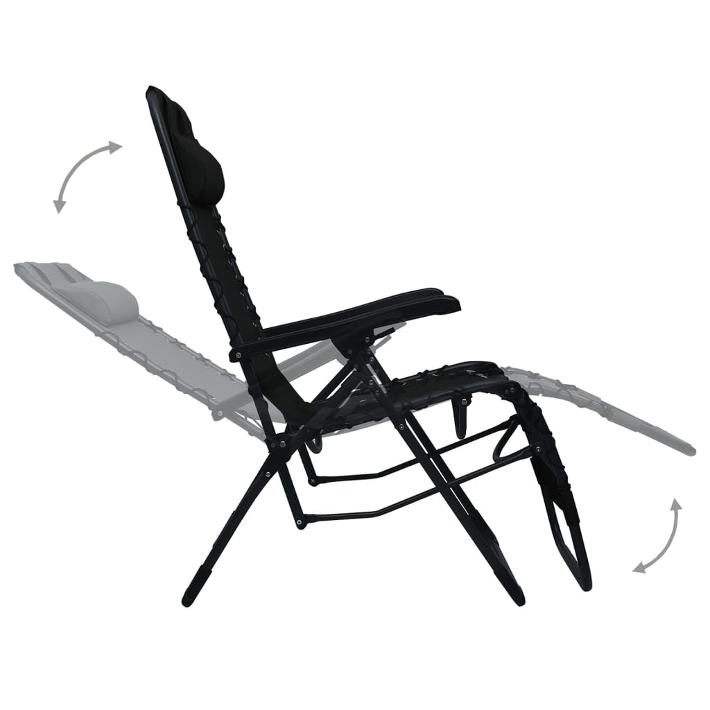 vidaXL Skladacie terasové stoličky 2 ks čierne textilénové