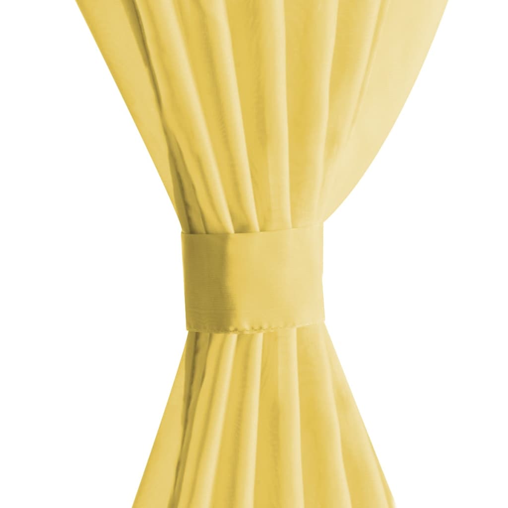 vidaXL Záves z látky voál, 2 ks, 140 x 245 cm, žltý