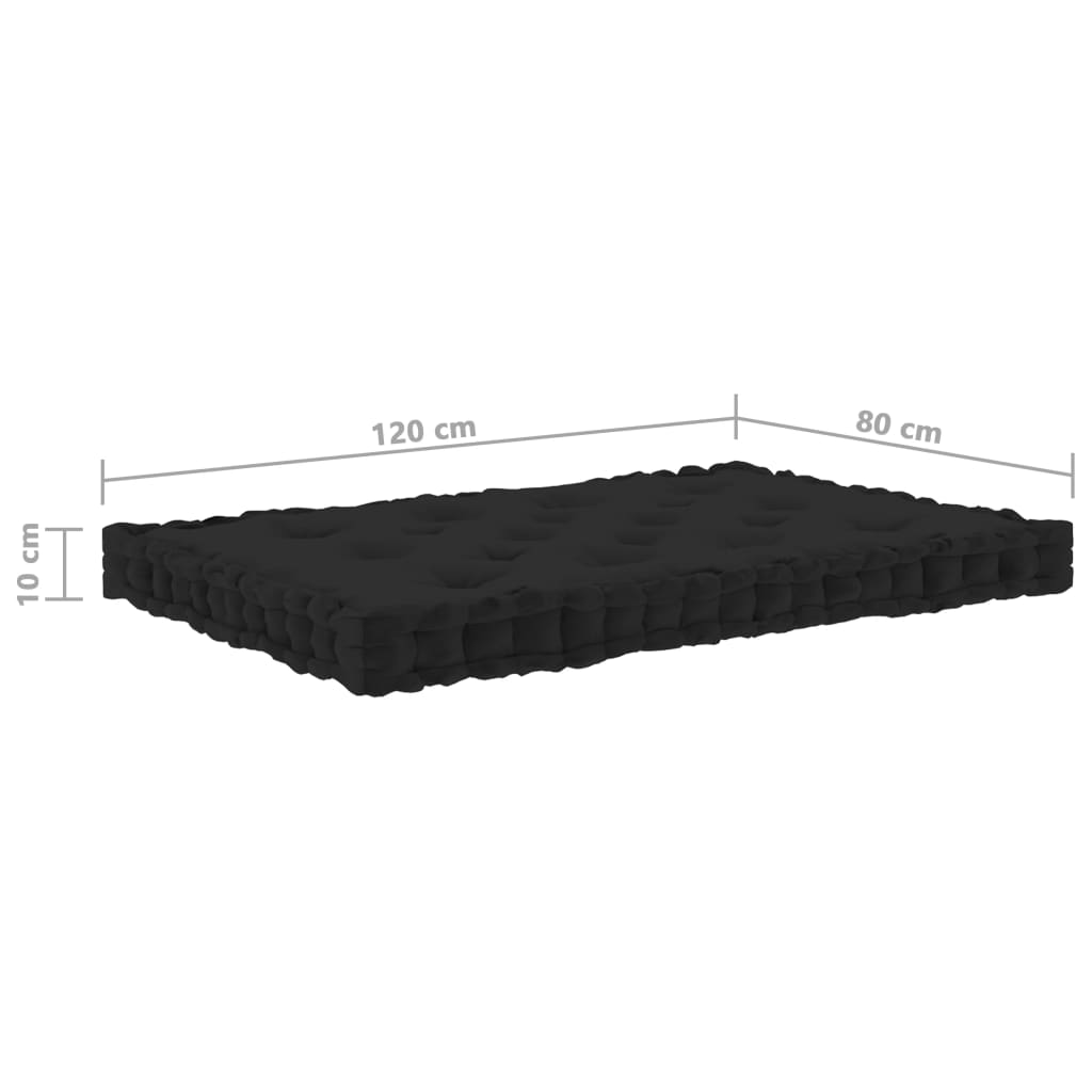 vidaXL Podlahové podložky na paletový nábytok 7 ks čierne bavlna