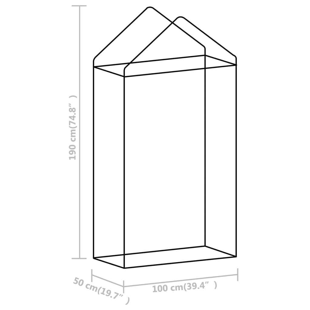 vidaXL Skleník s oceľovým rámom 1x0,5x1,9 m 0,5 m²