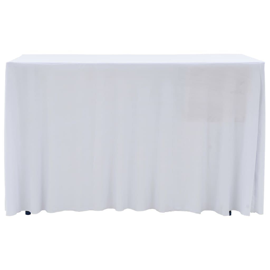 vidaXL Naťahovacie obrusy na stôl so závesom 2 ks biele 183x76x74 cm