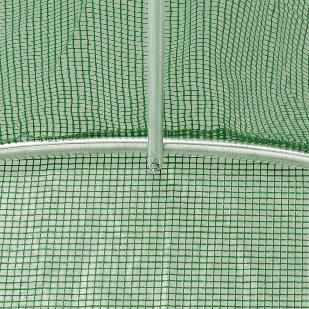 vidaXL Fóliovník s oceľovým rámom zelený 30 m² 6x5x2,3 m