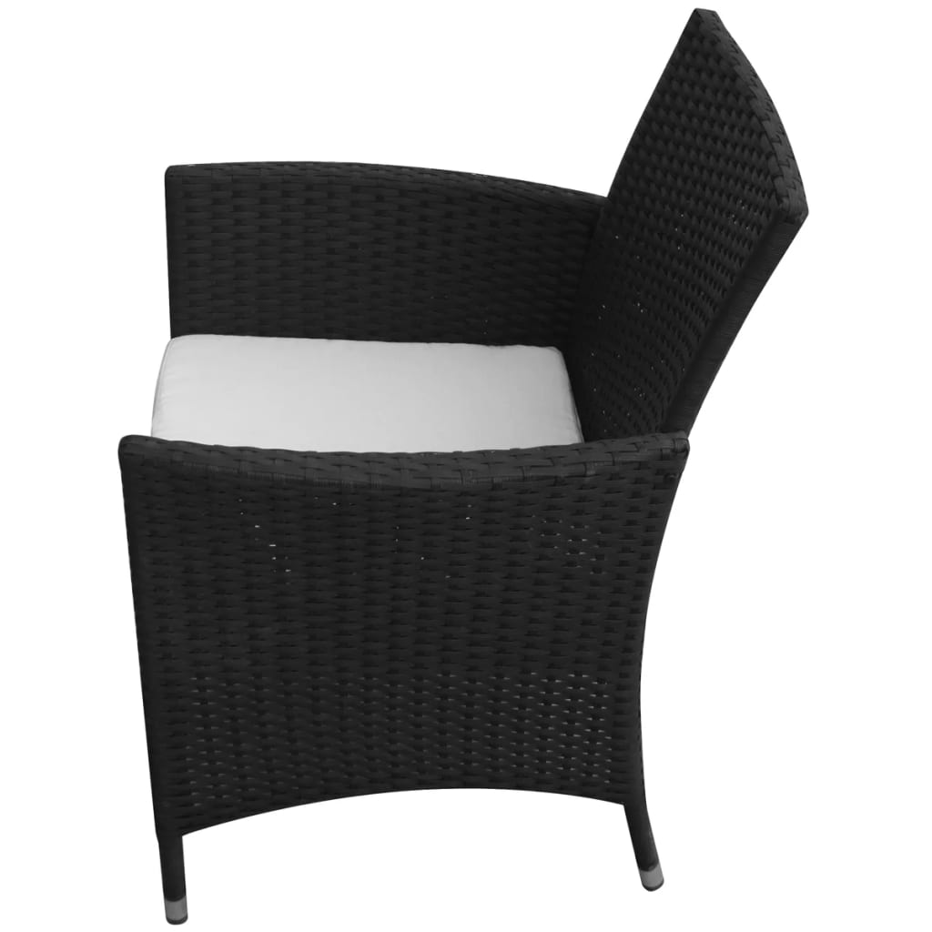 vidaXL Záhradné stoličky 2 ks, polyratan, čierne