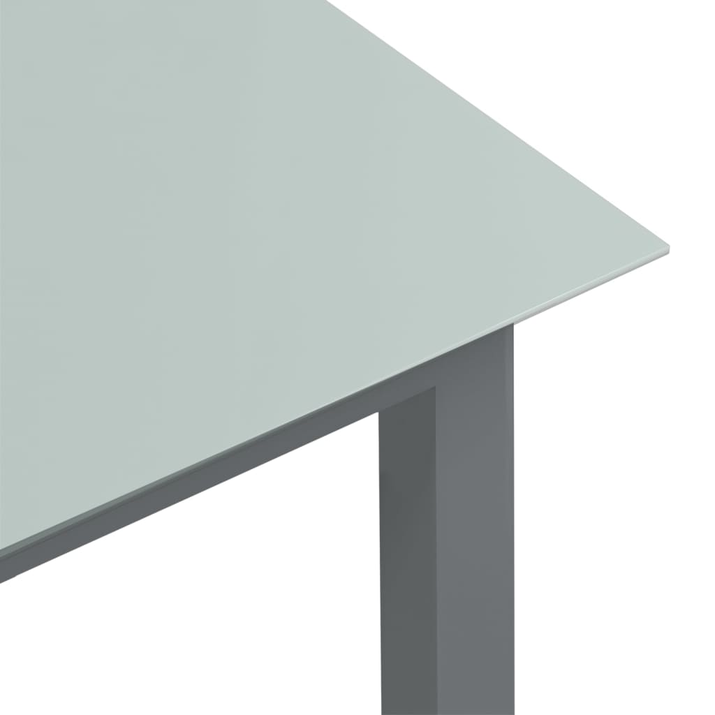 vidaXL Záhradný stôl bledosivý 80x80x74 cm hliník a sklo