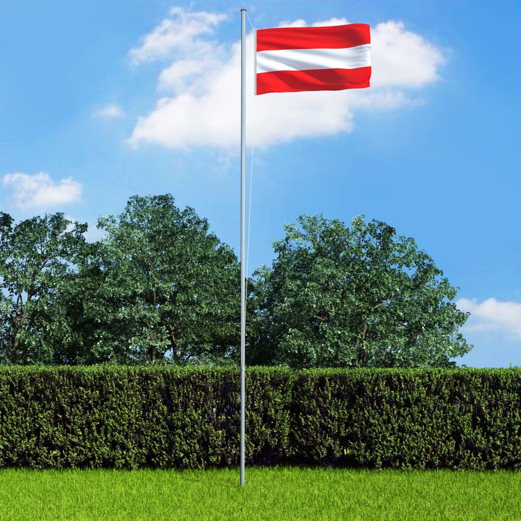 vidaXL Rakúska vlajka a stĺp 4 m hliníkový