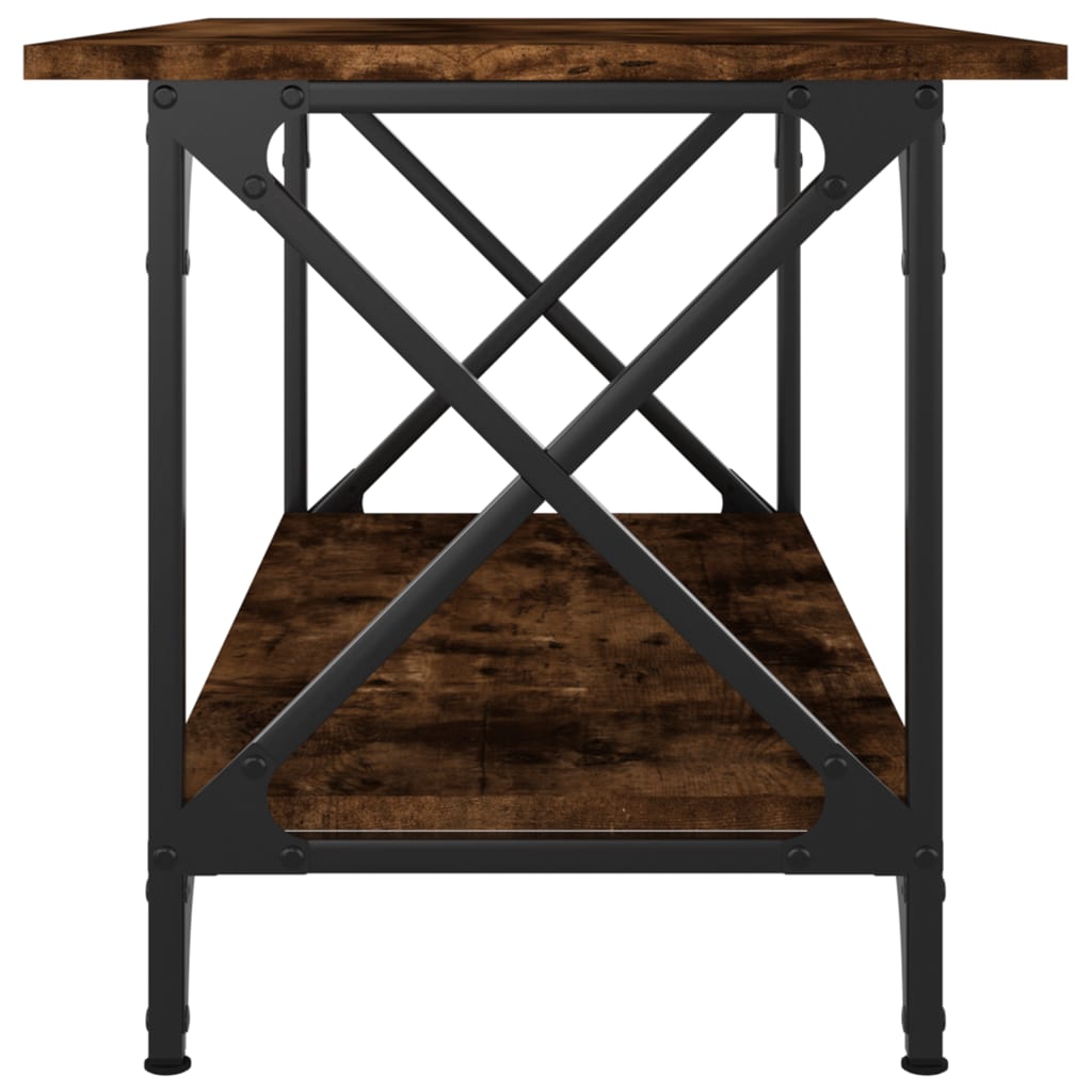 vidaXL Konferenčný stolík dymový dub 80x45x45 cm sprac. drevo a železo