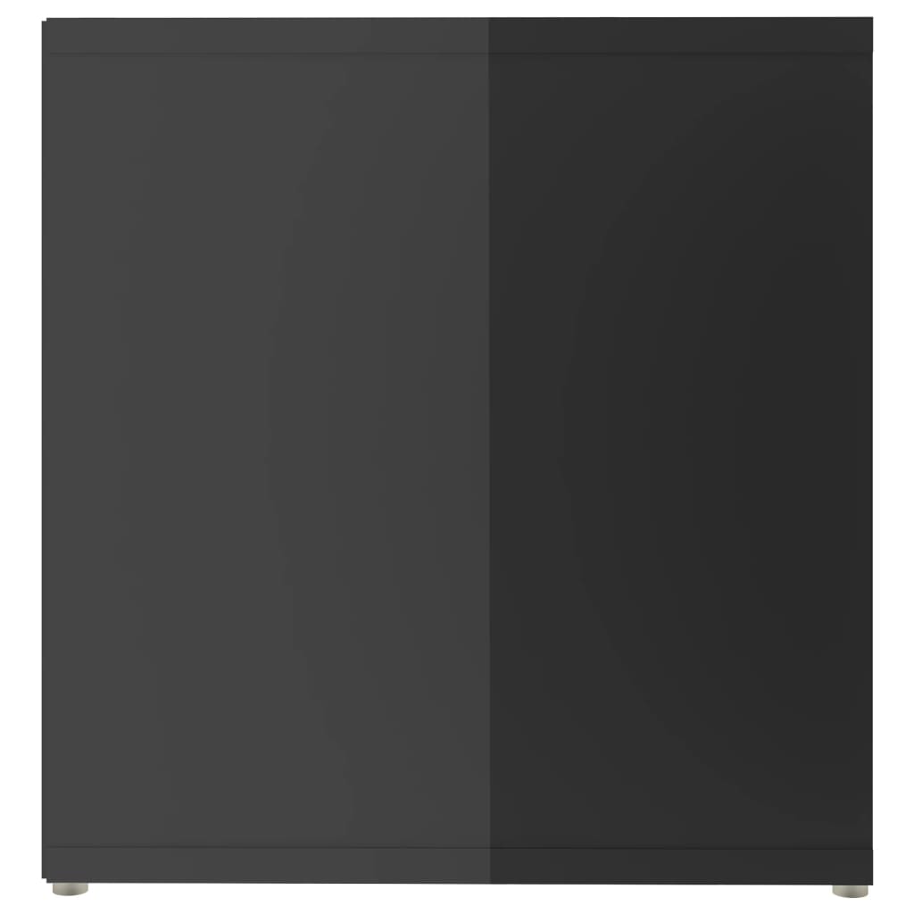 vidaXL TV skrinka, lesklá sivá 142,5x35x36,5 cm, kompozitné drevo