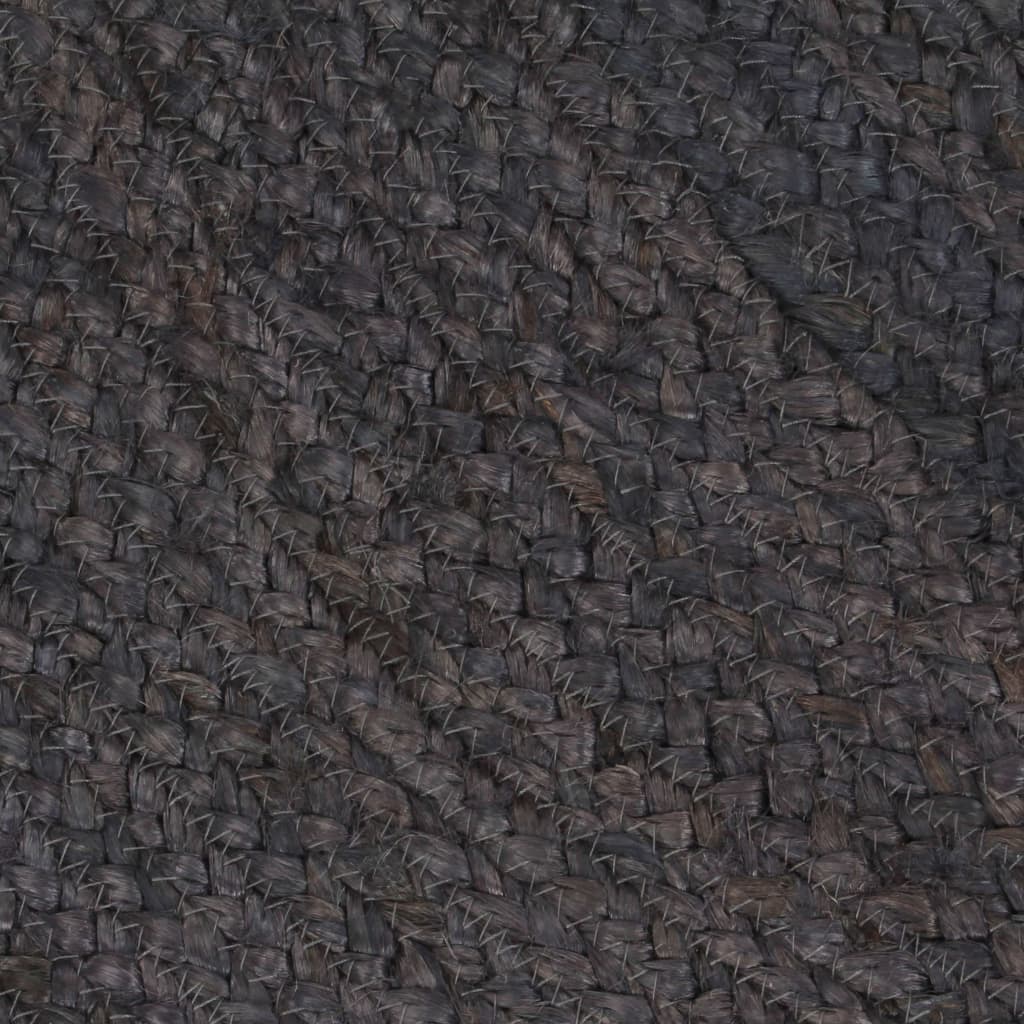 vidaXL Ručne vyrobený koberec tmavosivý 240 cm jutový okrúhly