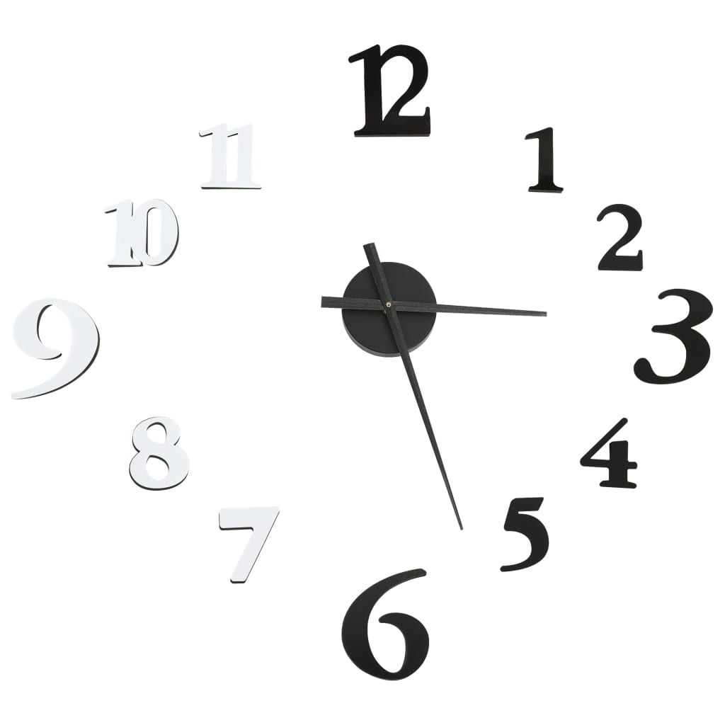 vidaXL 3D nástenné hodiny s moderným dizajnom čierne a biele 100 cm XXL