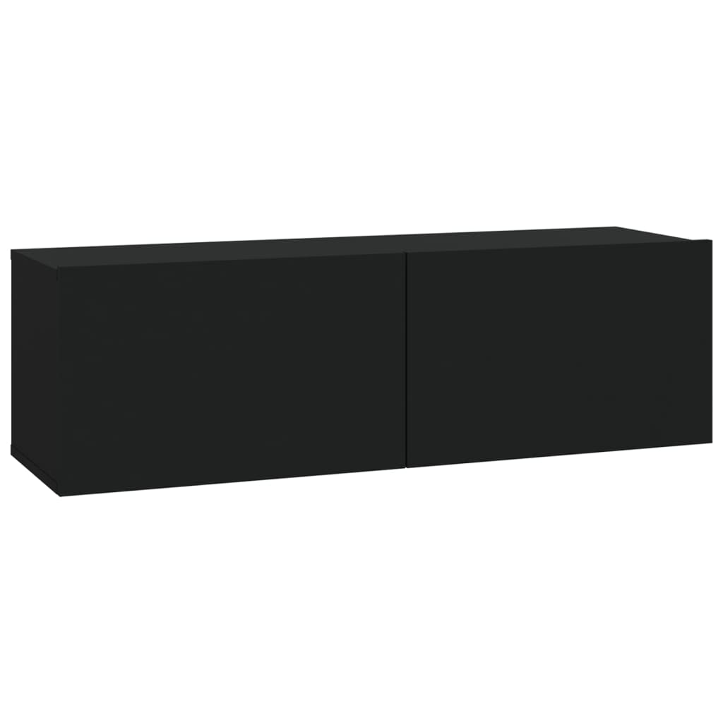 vidaXL 3-dielna súprava TV skriniek čierna spracované drevo