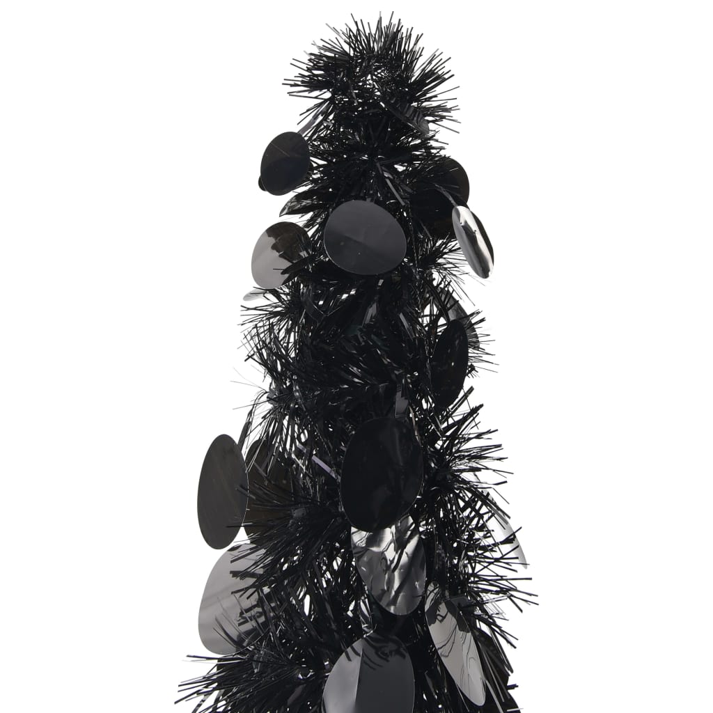 vidaXL Rozkladací umelý vianočný stromček, čierny 150 cm, PET