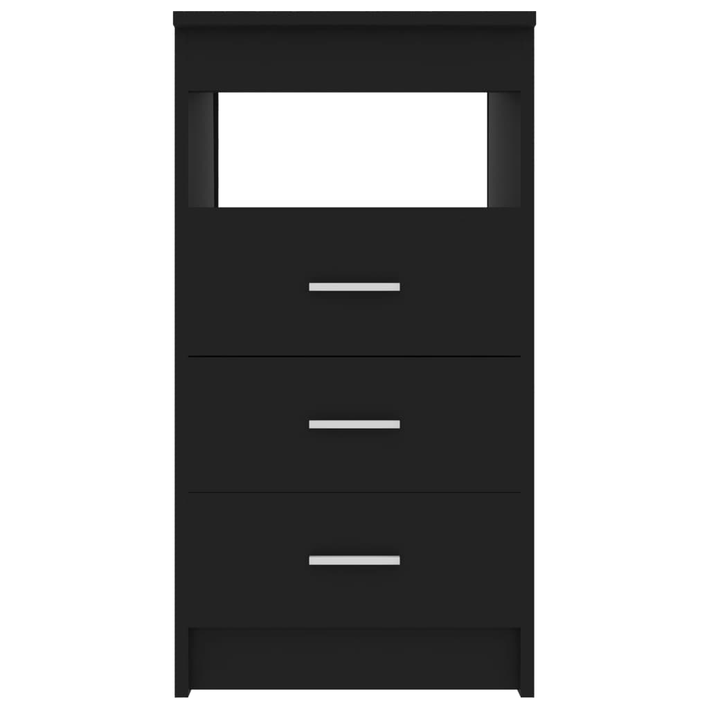 vidaXL Skrinka so zásuvkami, čierna 40x50x76 cm, kompozitné drevo