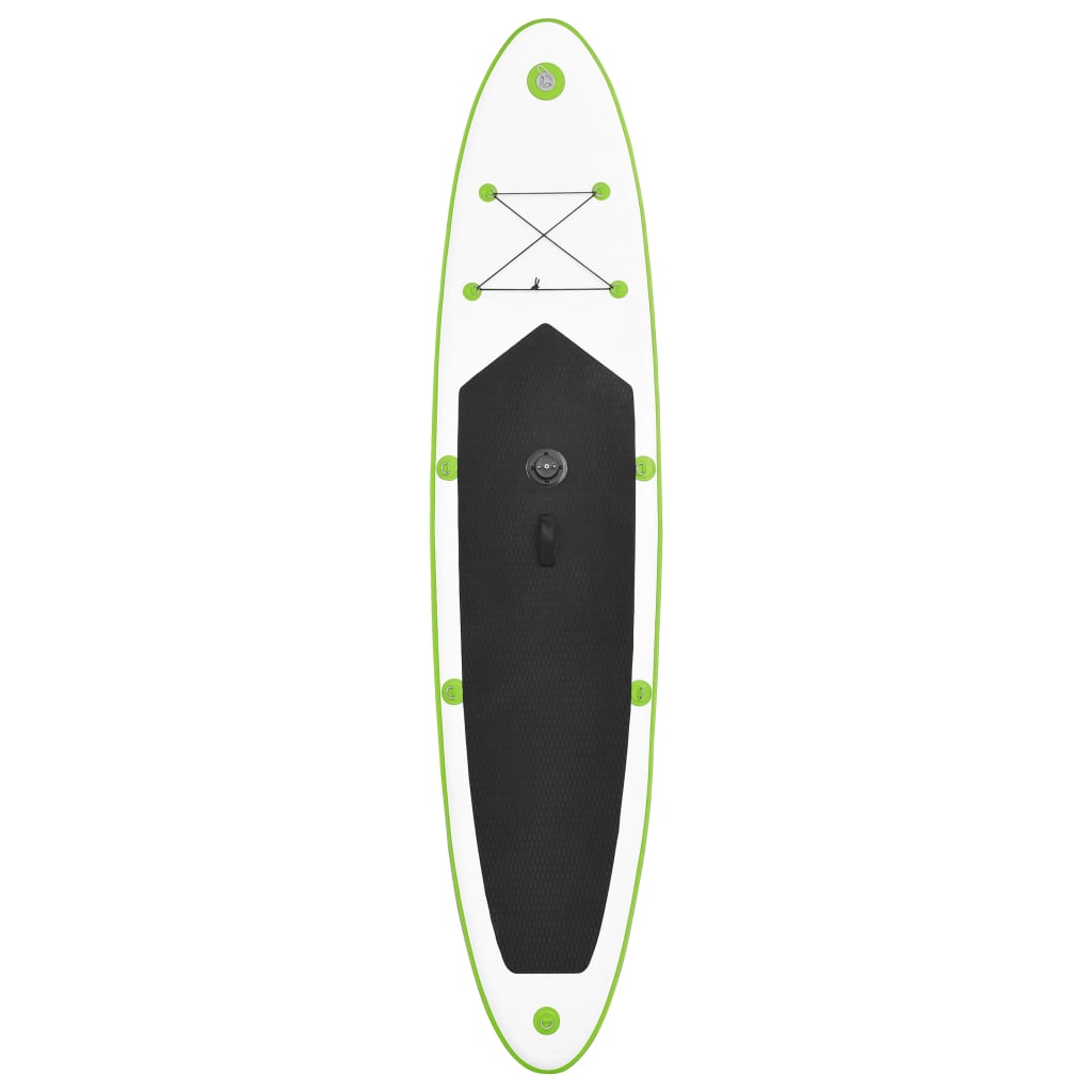 vidaXL Nafukovací Stand up paddleboard s plachtou, zeleno biely