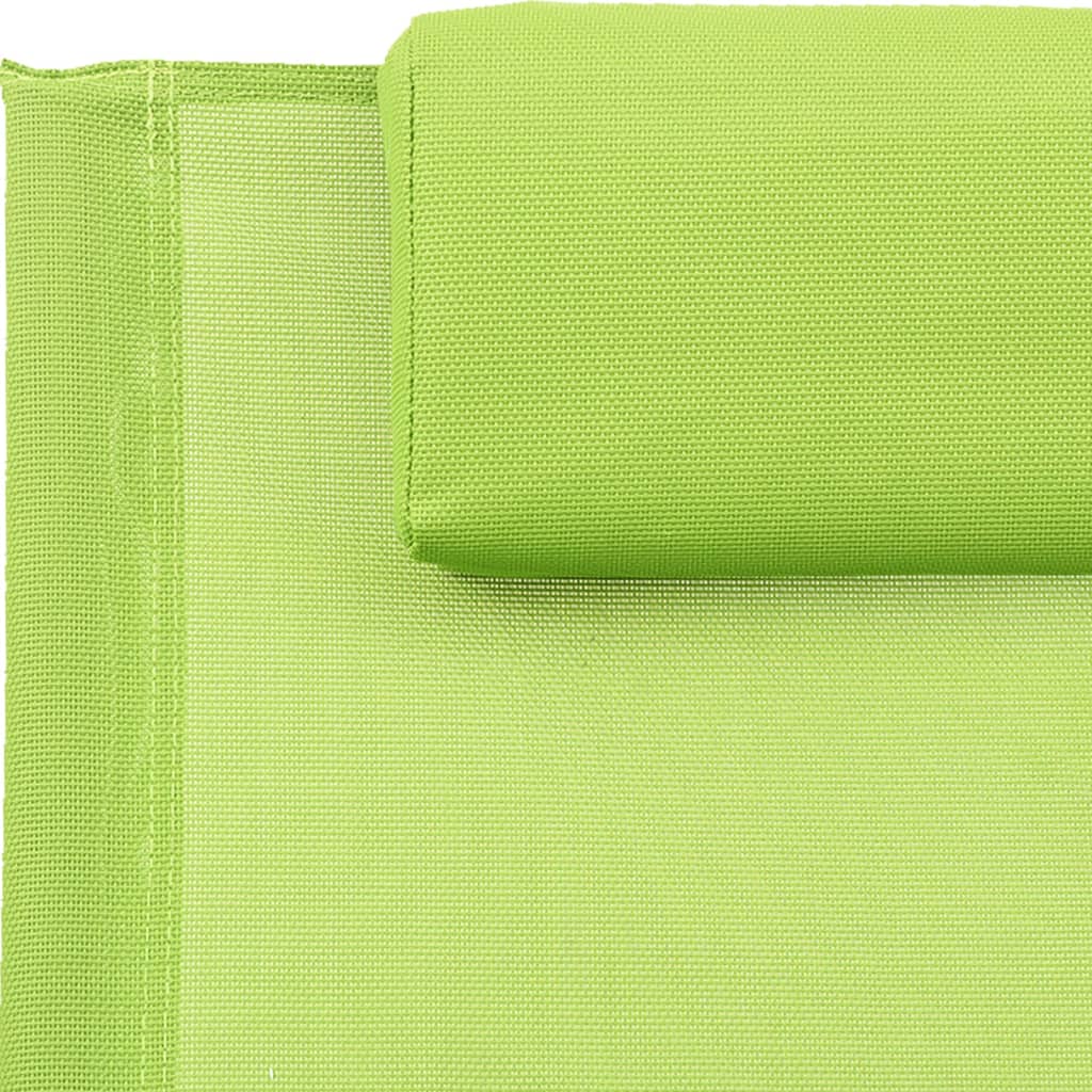 vidaXL Lehátko s vankúšom oceľ a textilén zelené