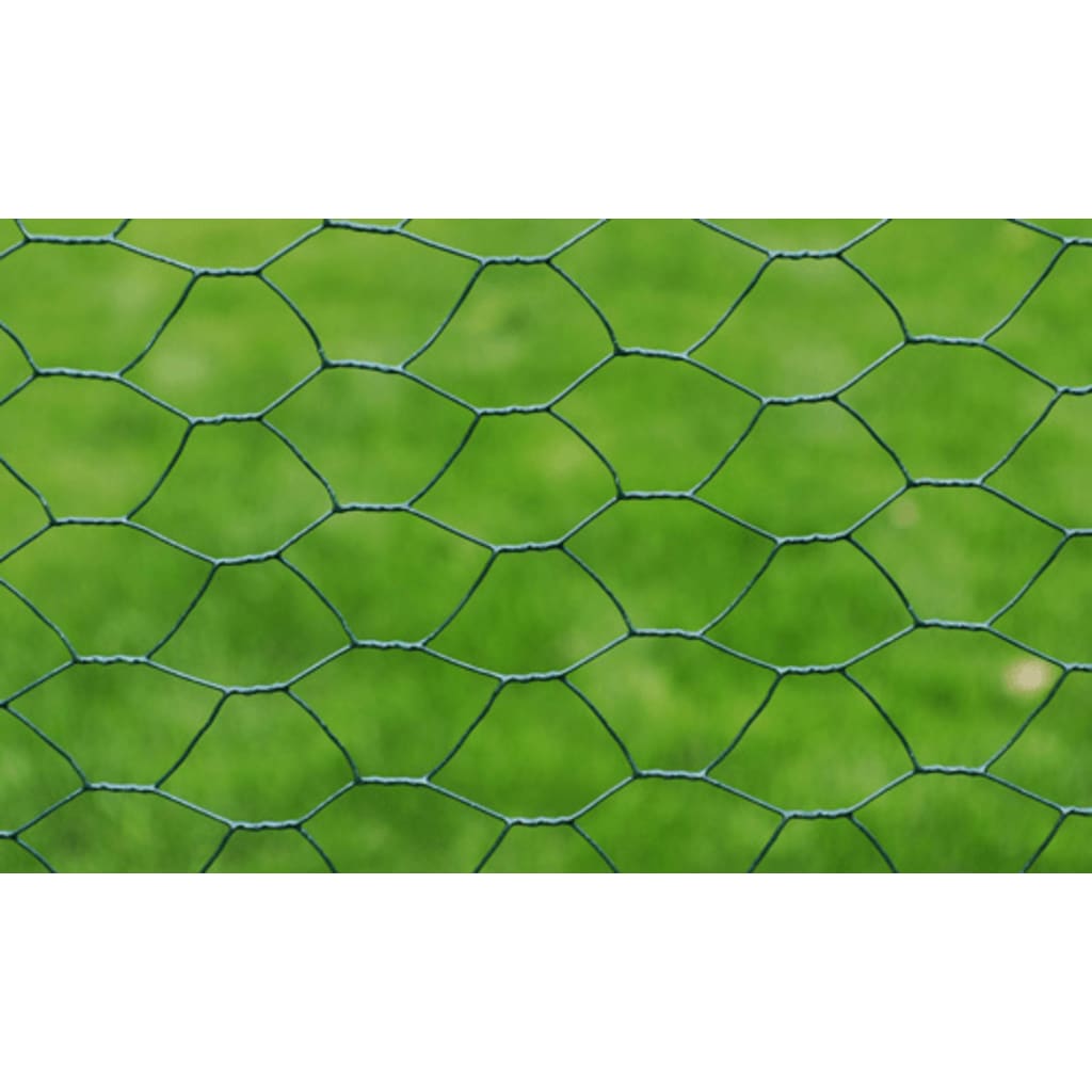 vidaXL Drôtené pletivo, pozinkované a potiahnuté PVC 25x0,75 m, zelené