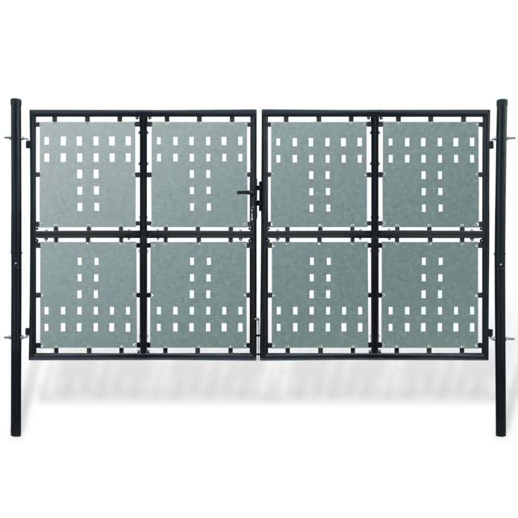 vidaXL Čierna jednokrídlová plotová brána 300x200 cm