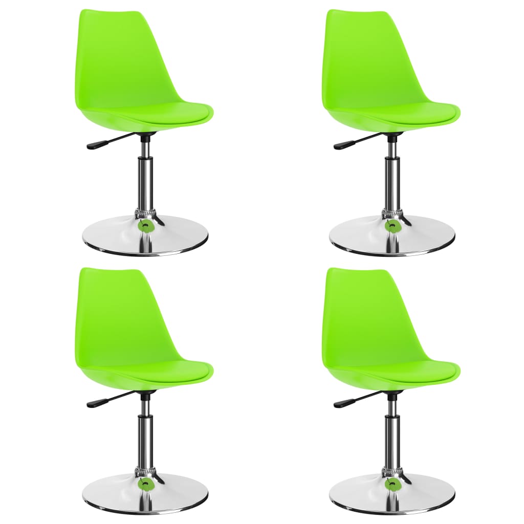 vidaXL Otočné jedálenské stoličky 4 ks, zelené, umelá koža