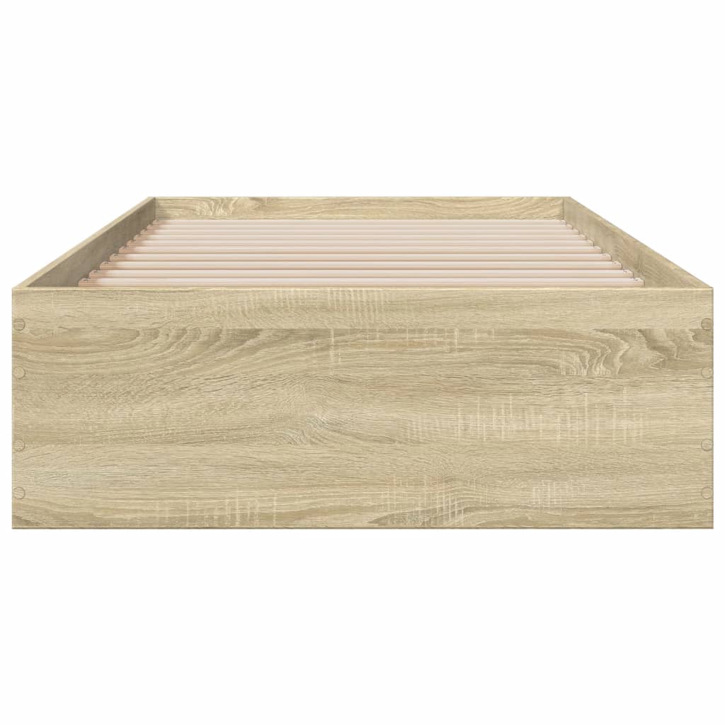vidaXL Posteľný rám so zásuvkami dub sonoma 90x190 cm kompozitné drevo