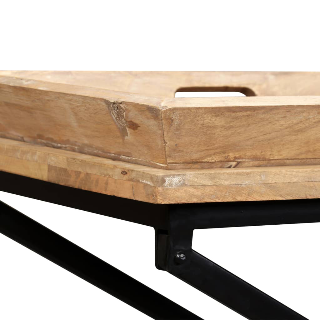 vidaXL Konzolový stolík mangový masív 130x40x80 cm