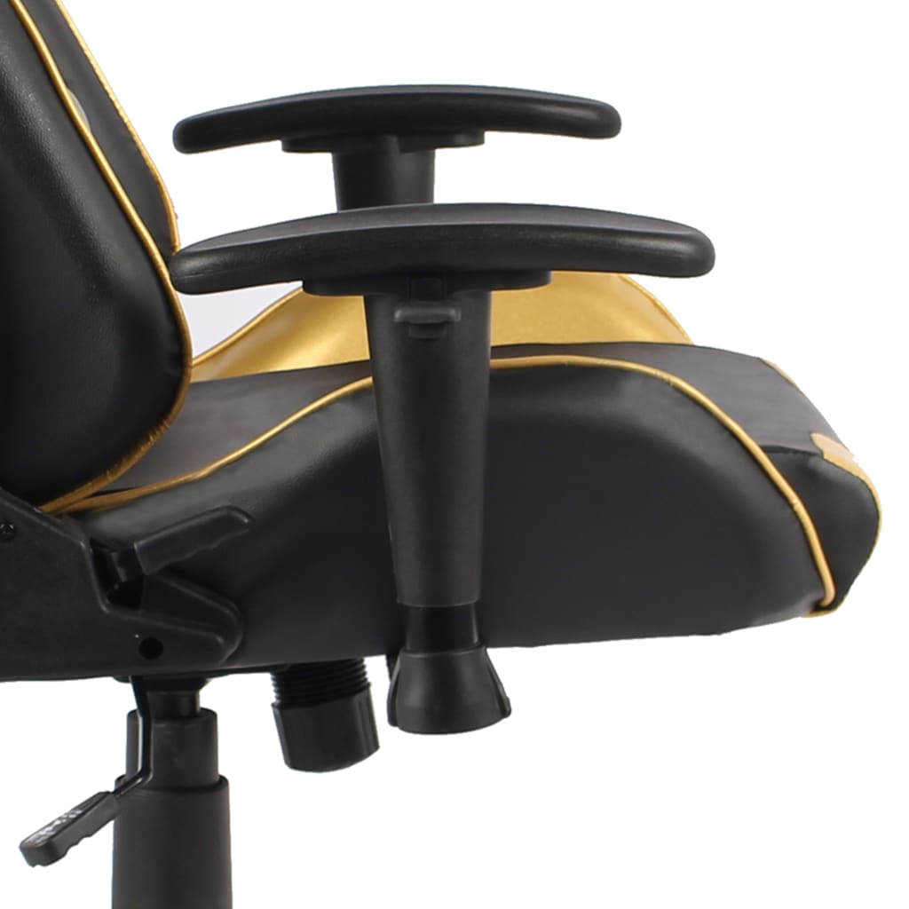 vidaXL Otočná herná stolička zlatá PVC