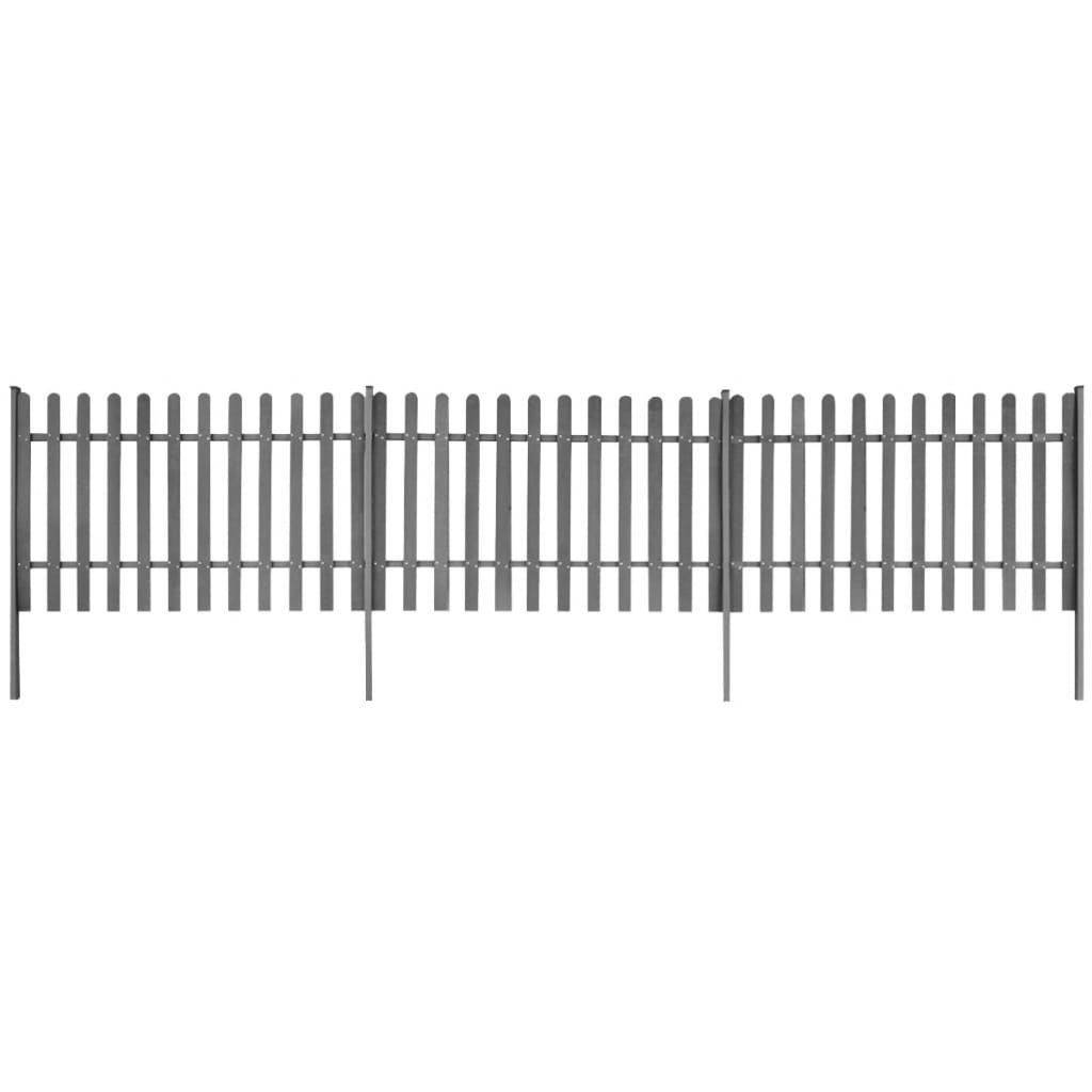 vidaXL Latkový plot so stĺpikmi 3 ks, WPC 600x100 cm