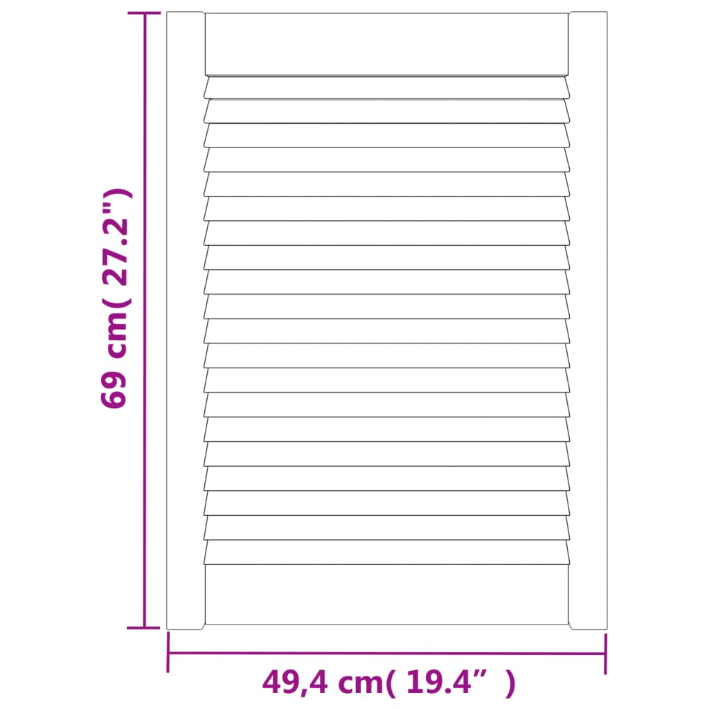 vidaXL Lamelové dvierka na skrinku 2 ks, biele 69x49,4 cm, borovica