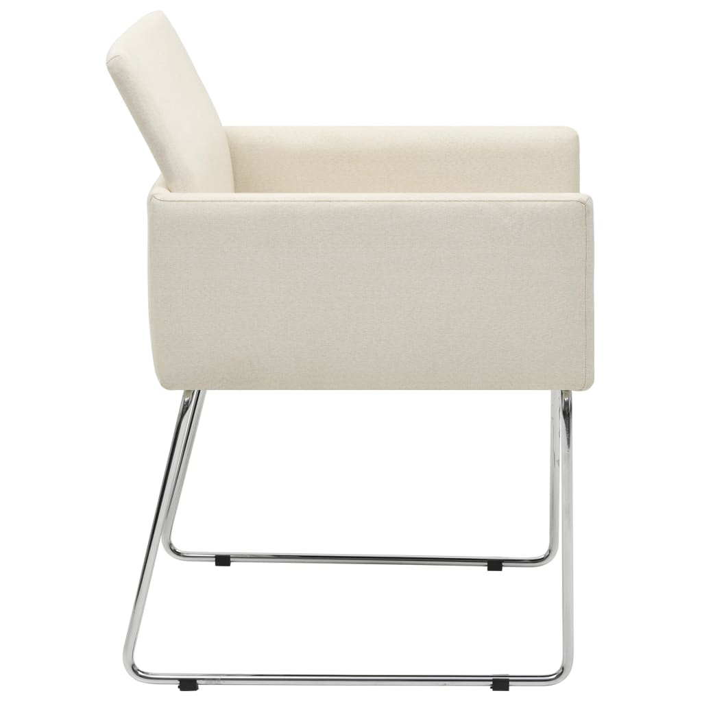 vidaXL Jedálenské stoličky 6 ks, ľanový vzhľad, biele, látka