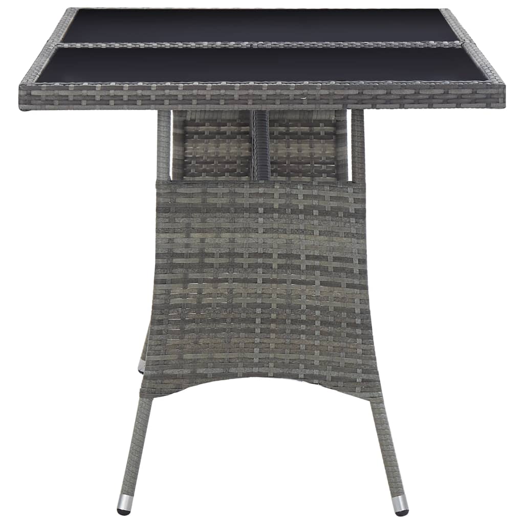 vidaXL Záhradný stôl, sivý 140x80x74 cm, polyratan