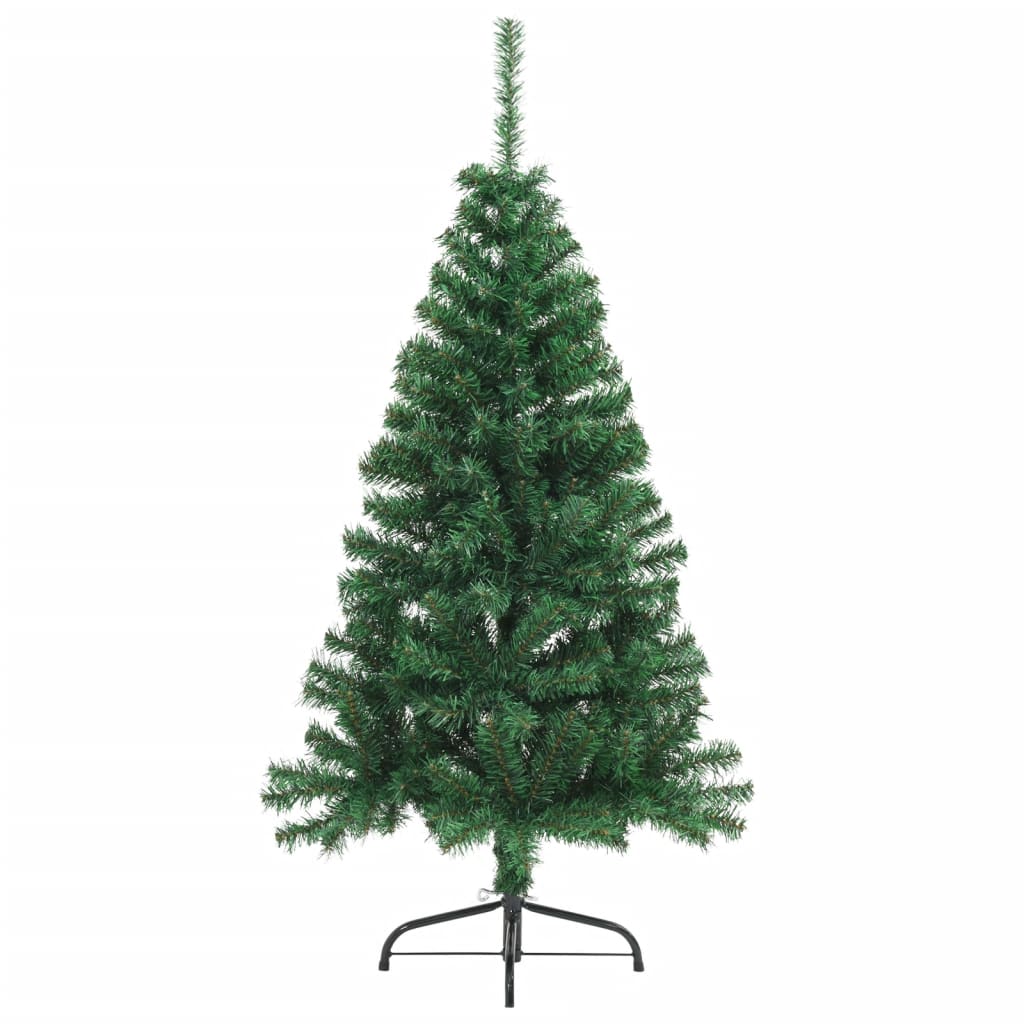 vidaXL Umelý polovičný vianočný stromček+stojan, zelený 150 cm, PVC