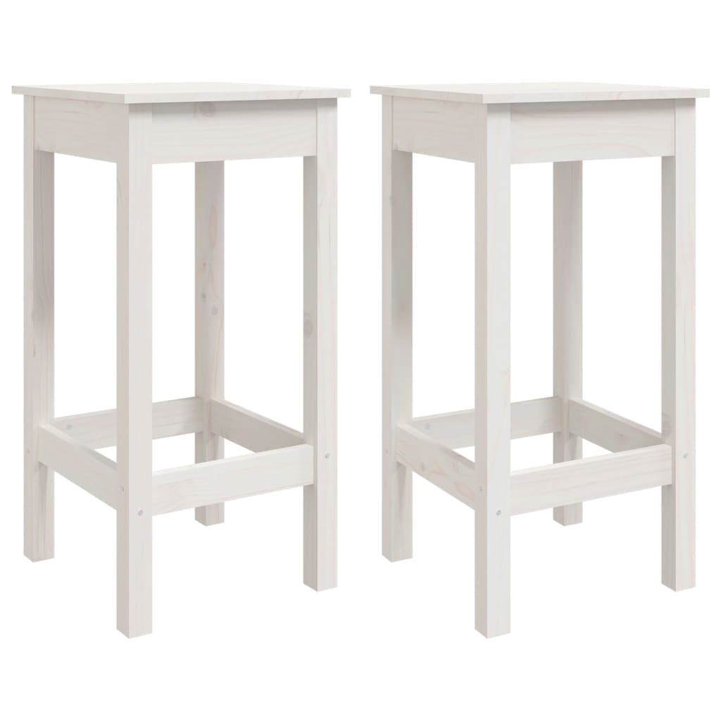 vidaXL Barové stoličky 2 ks biele 40x40x78 cm borovicový masív