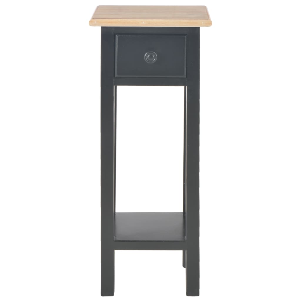 vidaXL Príručný stolík, čierny 27x27x65,5 cm, drevo