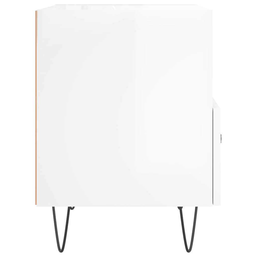 vidaXL Nočný stolík vysoký lesk biely 40x35x47,5 cm kompozitné drevo