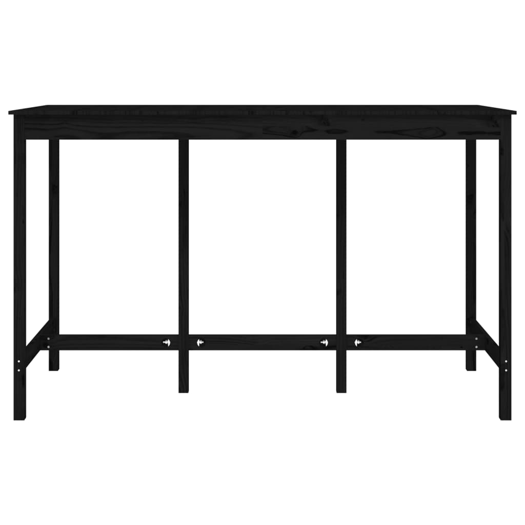 vidaXL Barový stolík čierny 180x80x110 cm borovicový masív