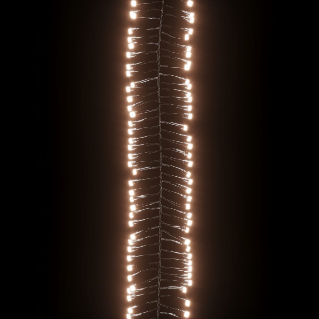 vidaXL Reťaz so zhlukmi LED, 2000 diód, teplá biela 17 m, PVC