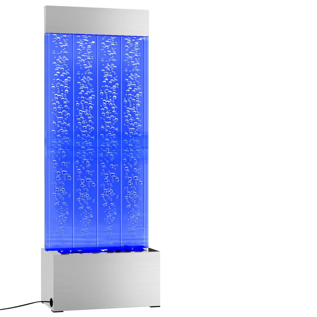 vidaXL Bublinkový stĺp s RGB LED nehrdzavejúca oceľ a akryl 110 cm