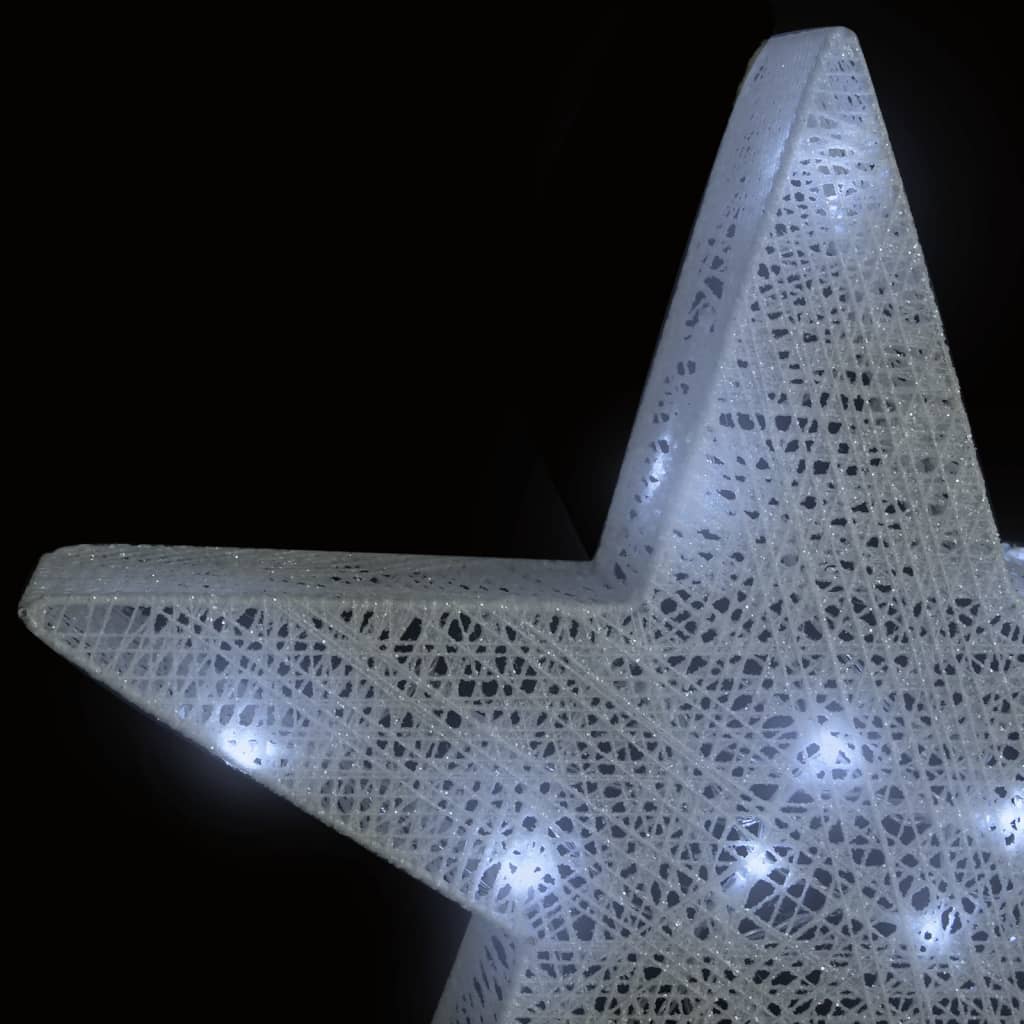 vidaXL Vianočné hviezdy 3 ks, biela sieťovina, LED, dovnútra aj von