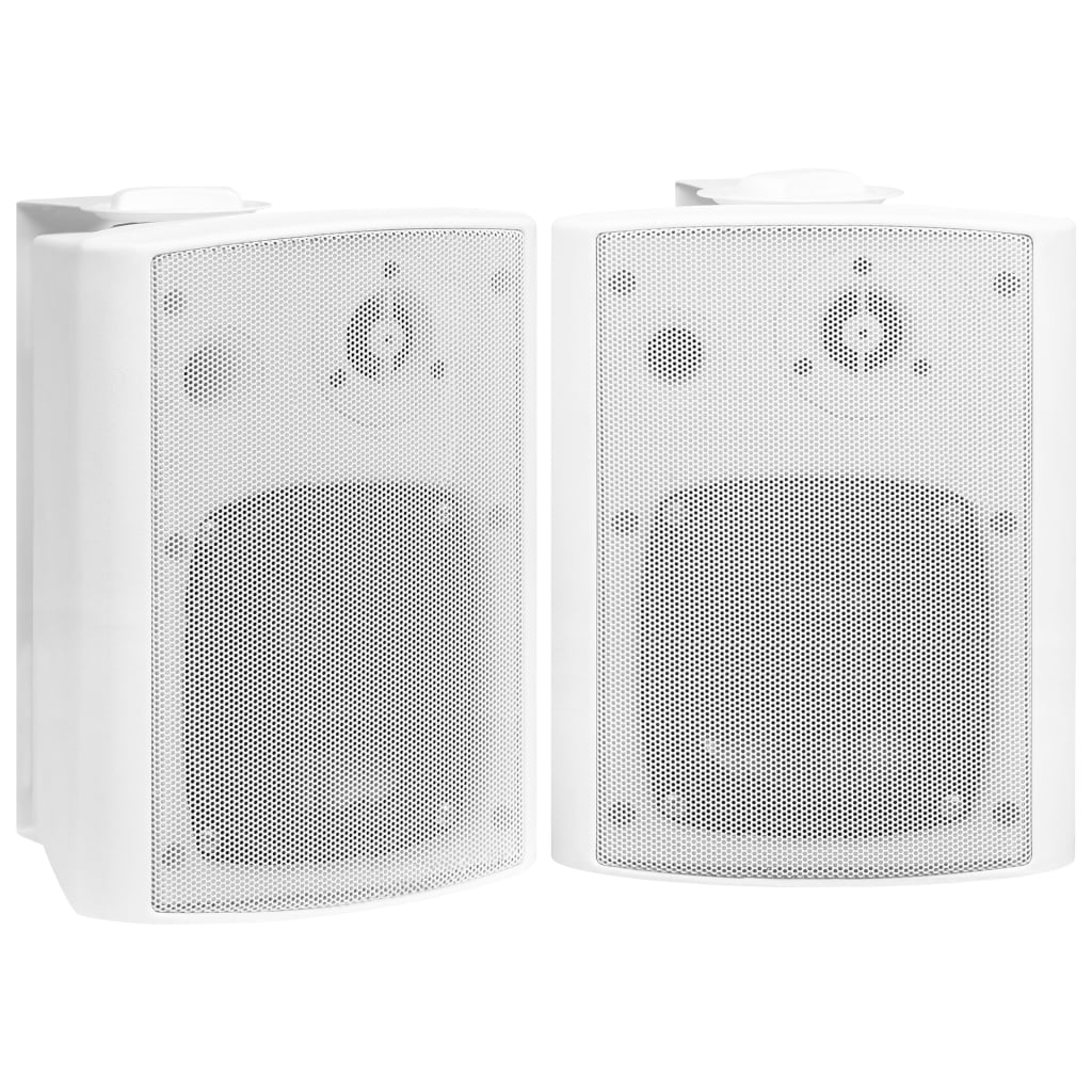 vidaXL Nástenné stereo reproduktory 2 ks biele interiér+exteriér 100 W