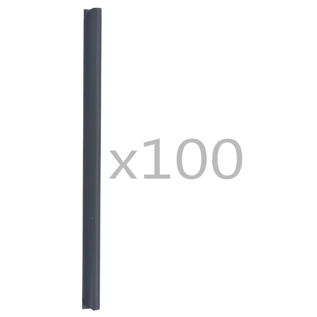vidaXL 100 ks plotové upínacie lišty antracitové PVC