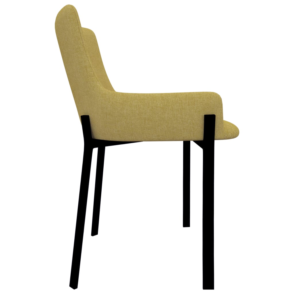 vidaXL Jedálenské stoličky 2 ks žlté látkové