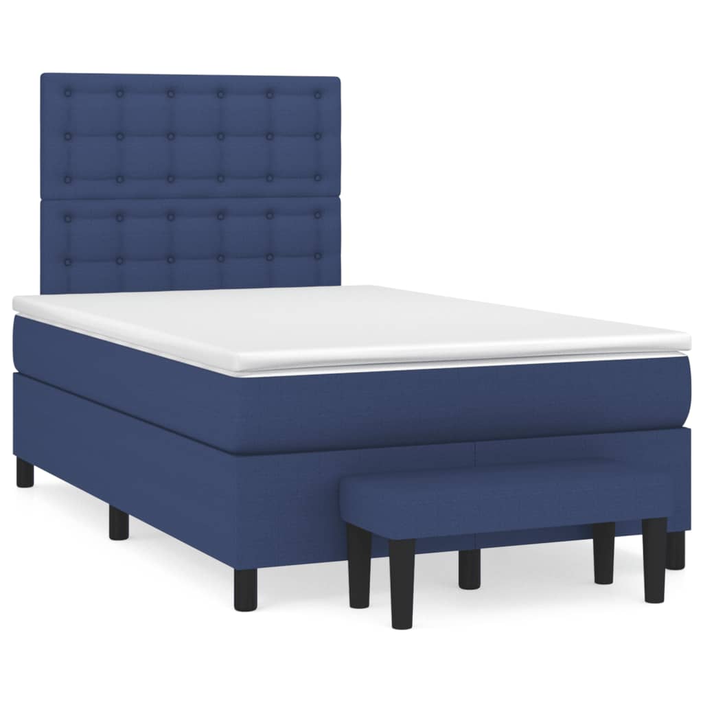 vidaXL Boxspring posteľ s matracom modrá 120x190 cm látka