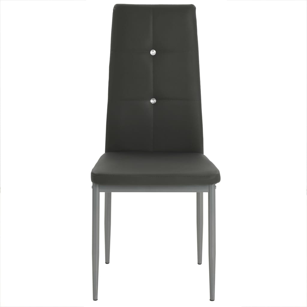 vidaXL Jedálenské stoličky 6 ks sivé umelá koža