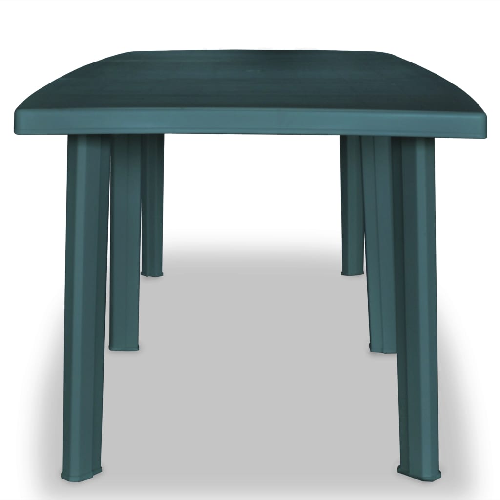 vidaXL Záhradný stôl, zelený 210x96x72 cm, plast