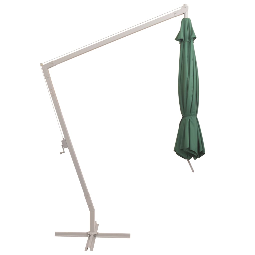 vidaXL Visiaci slnečník 350 cm, hliníková tyč, zelený