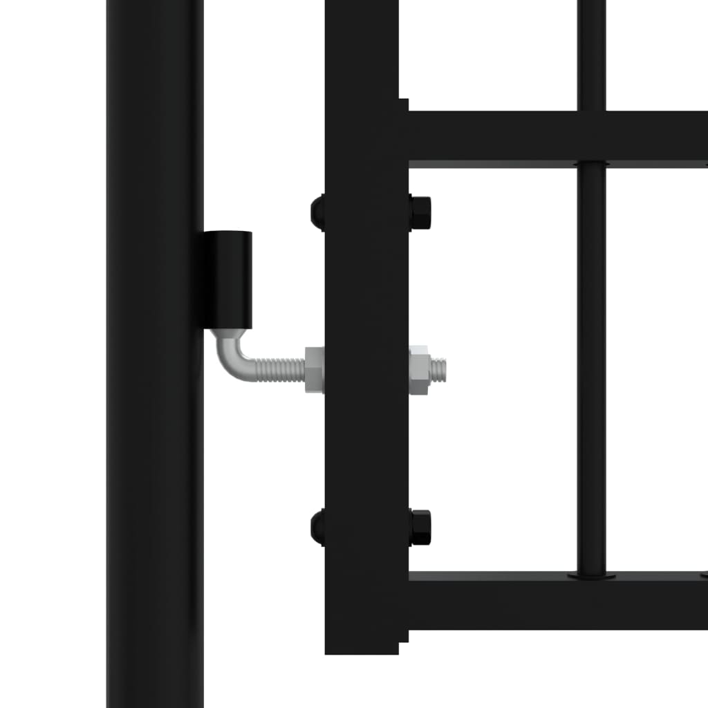 vidaXL Plotová brána s hrotmi čierna 406x120 cm práškovaná oceľ