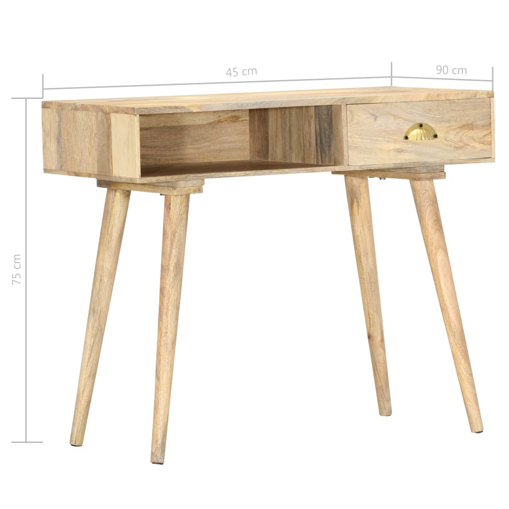 vidaXL Konzolový stolík 90x45x75 cm, mangový masív