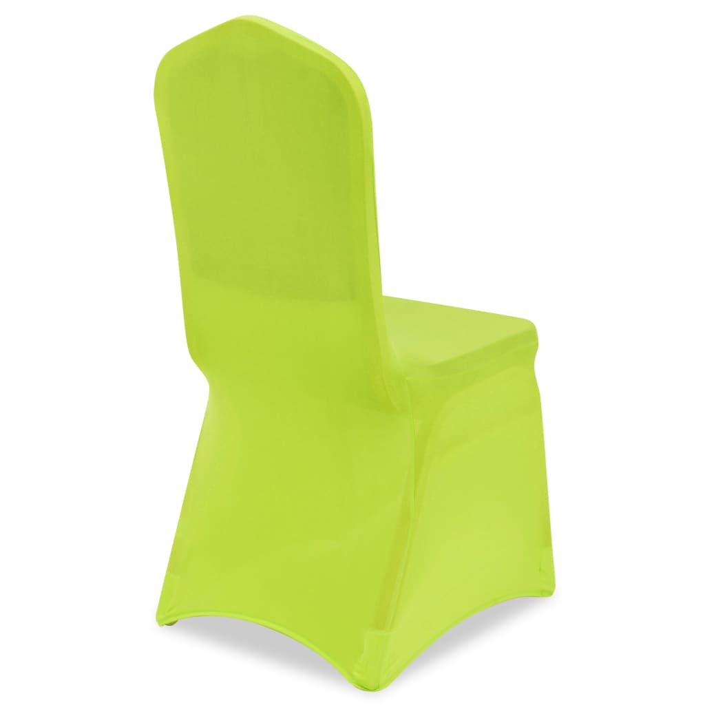 vidaXL Naťahovací návlek na stoličku, 6 ks, zelený