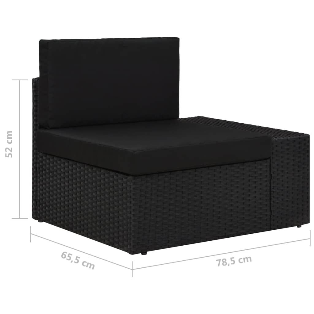 vidaXL 4-dielna záhradná sedacia súprava, polyratan, čierna