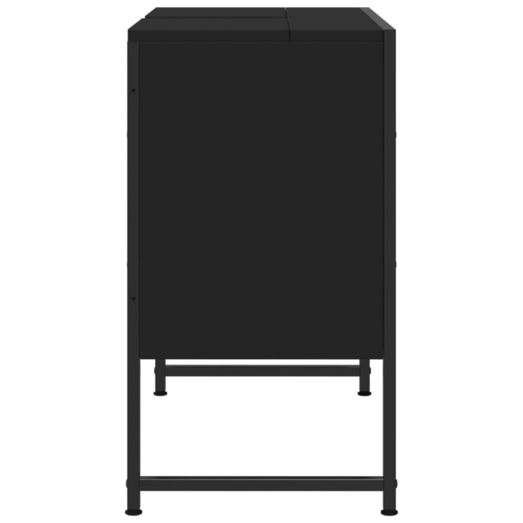vidaXL Kúpeľňová umývadlová skrinka čierna 80x33x60 cm kompozit. drevo